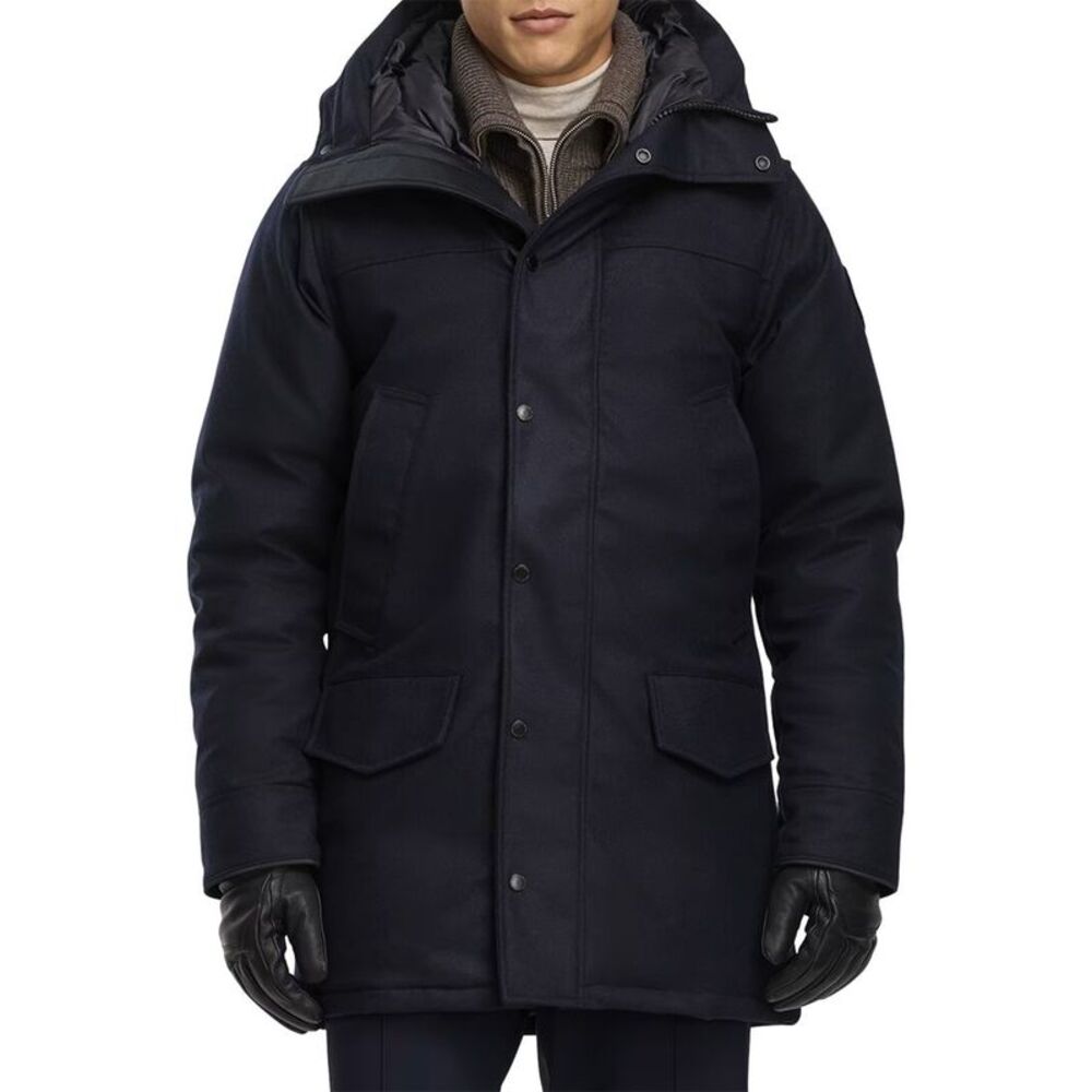 Canada Goose Mens Langford Wool-Blend Down Parka